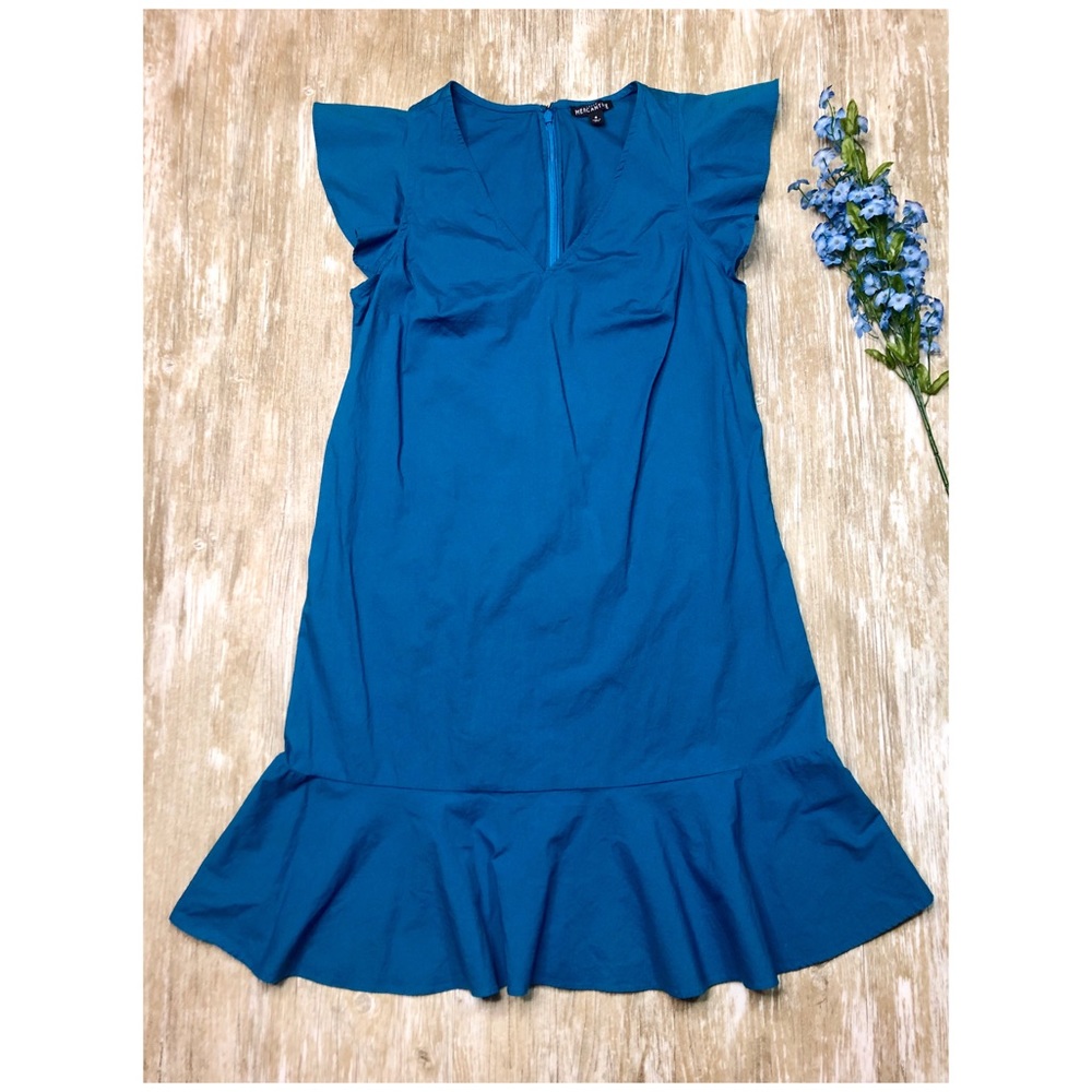 J. CREW Mercantile Turqouise Ruffle Tank Dress 4